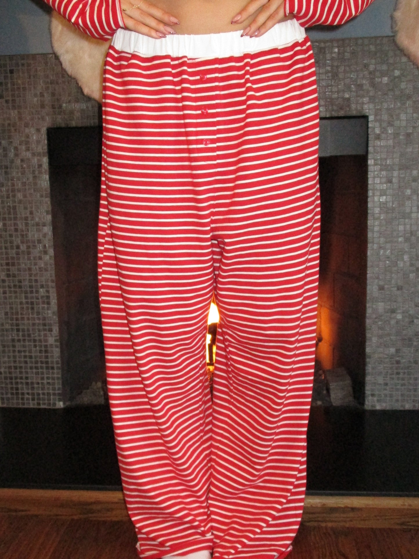The Fireside Set in Peppermint Stripe