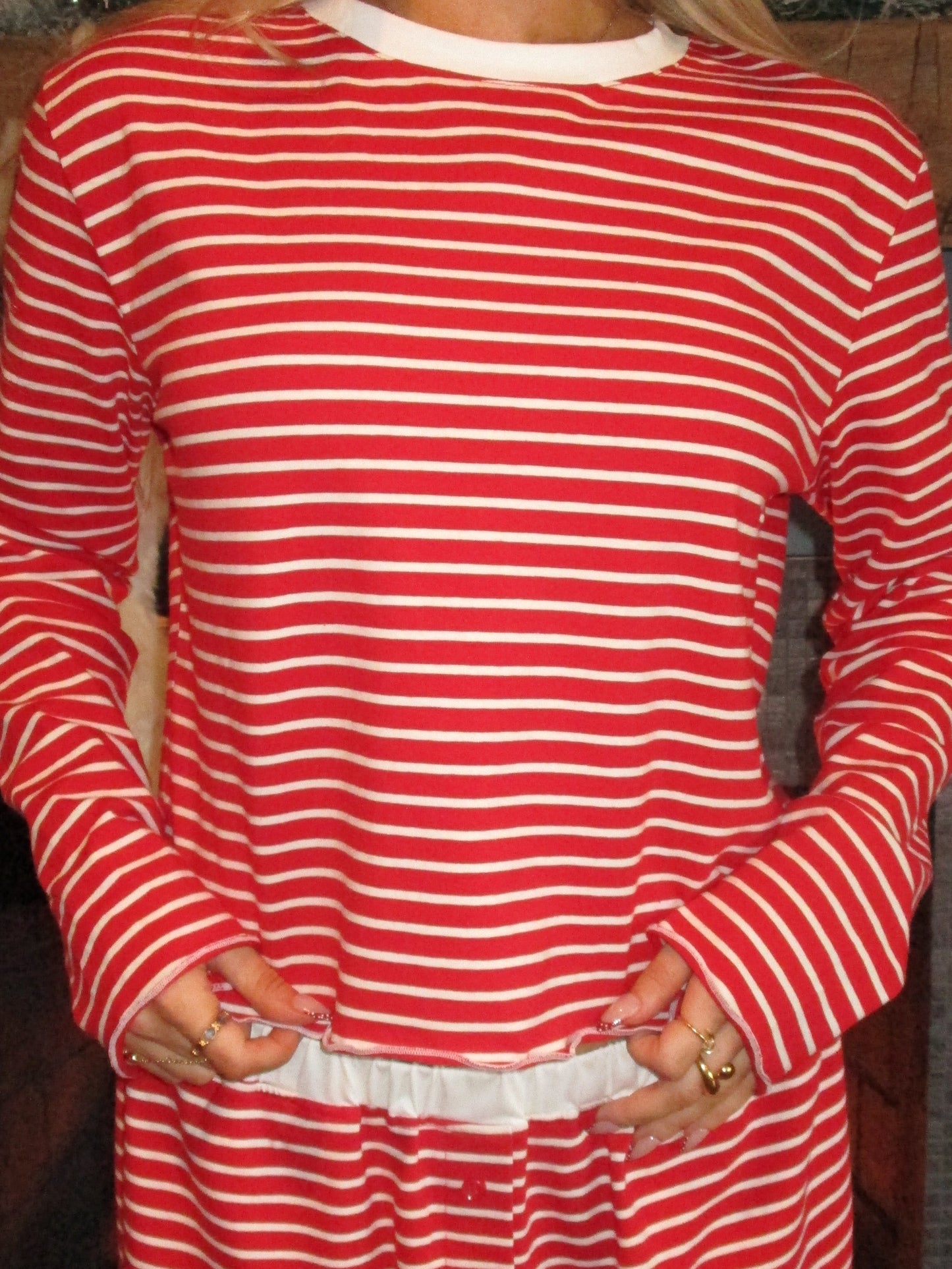 The Fireside Set in Peppermint Stripe